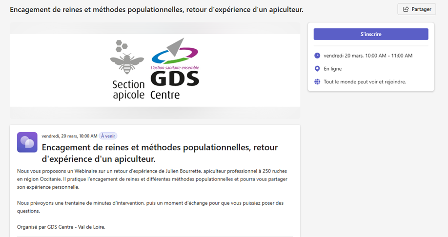 Webinaire encagement des reines