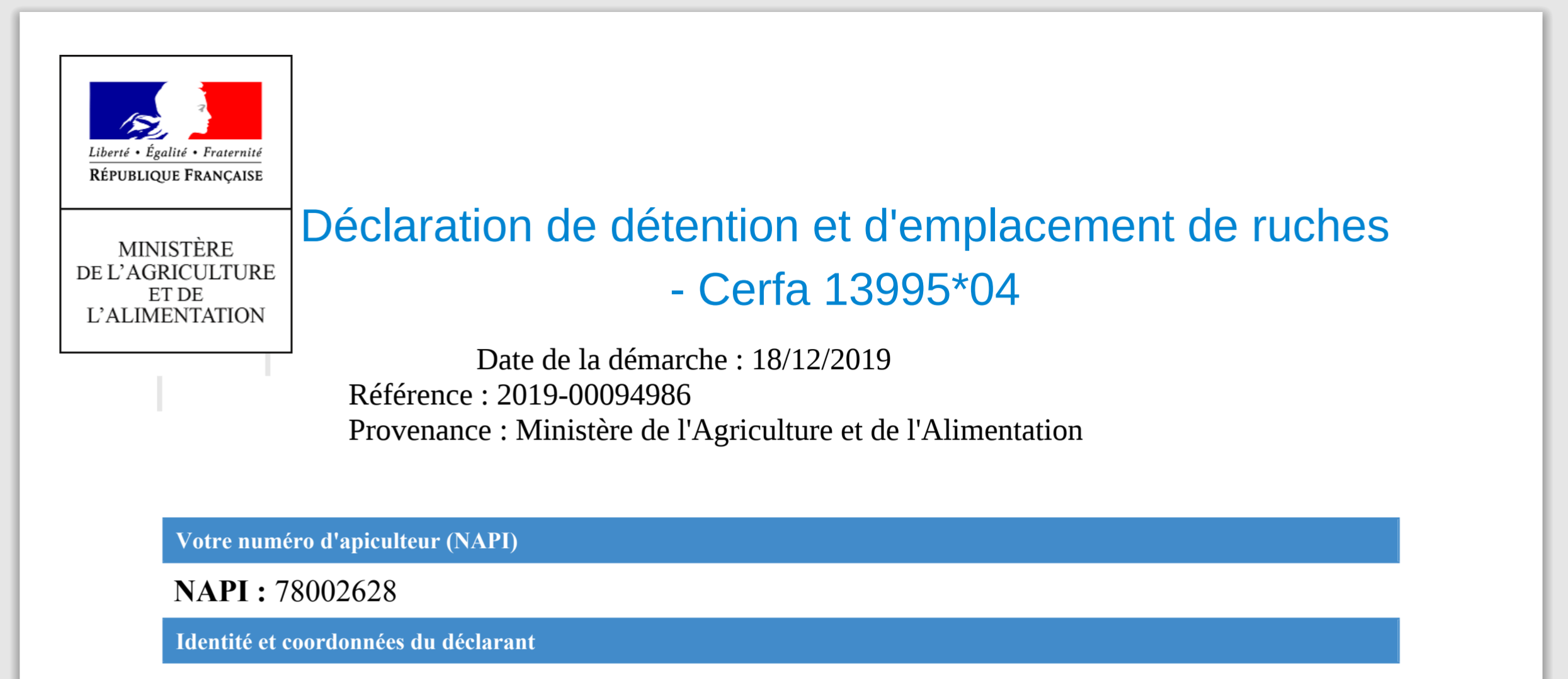 Entete déclaration rcher